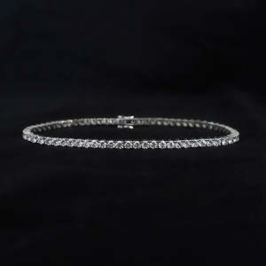 Pulsera de tenis delicada para mujer, de oro de 14k, con moissanita de corte redondo y baguette, color FG, claridad VS, certificada GRA, estilo Hip Hop, precio al por mayor - Product Image 6