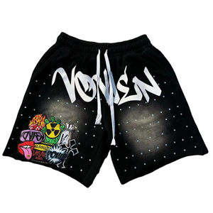 Nouveau style short de jogging pour homme, personnalisé, uni, streetwear vintage, coupe oversize, délavé soleil, effet délavé à l'acide, respirant, coupe-vent, pour l'extérieur - Product Image 5