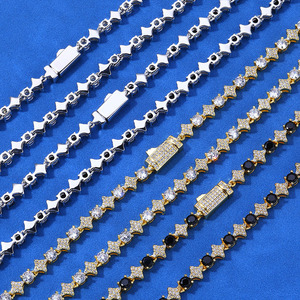 Collier en argent 925 avec diamants de laboratoire Star Link, léger, certifié, bijou de luxe, idéal pour mariage ou cérémonie, chaîne fine. - Product Image 5