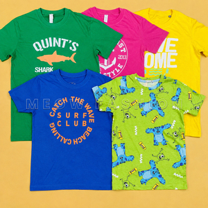Lot de T-shirts pour enfants en coton imprimé sans produits chimiques nocifs et sans AZO, provenant du Bangladesh, provenant d'une commande d'exportation annulée, en vrac - Product Image 3