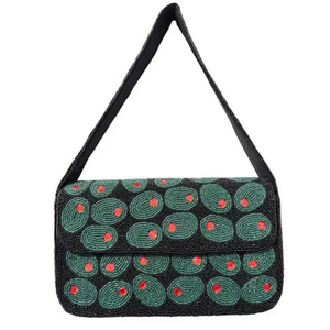 Sac à bandoulière perlé à la main tendance, sac à main de luxe pour femme, sac à main de créateur brodé fait main, édition premium - Product Image 2