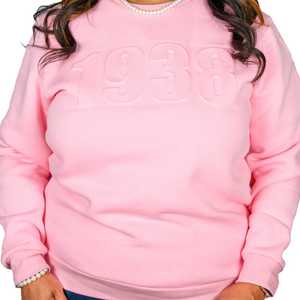 Sudadera con relieve de 1938 para mujer, jersey de algodón polar, cuello redondo, manga larga, estilo casual urbano, venta al por mayor OEM - Product Image 4