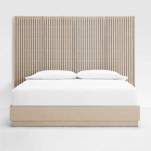 Wholesale Japandi Style Solid Wood <b>Bed</b> | Slatted Headboard <b>Platform</b> <b>Bed</b> <b>with</b> <b>Storage</b> Drawers - Product Image 1