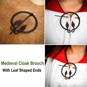 Fer à la main forgé fibule rétro Viking plaine anneau fermoir épingle de sûreté broche tissu cape broche médiévale noir fer broche Style - Product Image 6