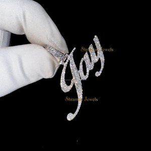 สร้อยคอทองคำแท้ 14K ประดับเพชรโมอิสซาไนต์ ตัวอักษรแบบคัสตอม จี้รูปตัวอักษรแบบหนา ดีไซน์ทันสมัย เหมาะสำหรับทั้งชายและหญิง เป็นของขวัญสุดพิเศษ - Product Image 5