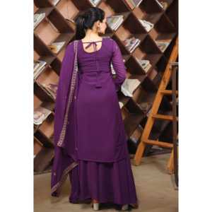 Ensemble de designer pour femmes, costume de Sharara brodé avec séquence brodée - Product Image 6