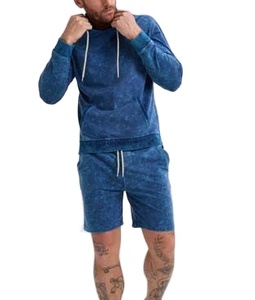 High Street Acid Washed Puff Printing <b>Shorts</b> Set <b>Men</b> 100% Cotton Vintage Distressed Manufacturer Outdoor Casual Jogging Pattern - Product Image 3