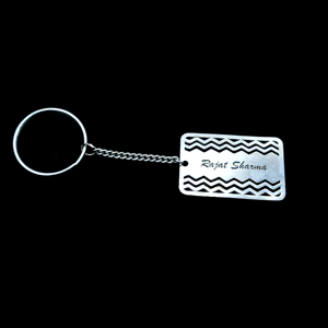 Porte-clés personnalisé en argent sterling 925, léger, imperméable, avec texte personnalisé - Product Image 1