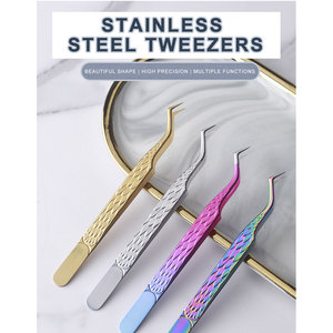 แหนบขนตาปลอมแบบมืออาชีพทำจากสเตนเลสสตีลเครื่องมือสำหรับขนตาที่มีความแม่นยำสูง - Product Image 6