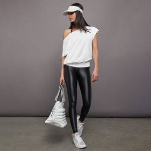 Sudadera de Mujer de Color Sólido, Casual de Invierno, Manga Corta, Bordada, Suave, con Hombros Descubiertos, Mezcla de Algodón, Corte Holgado - Product Image 4