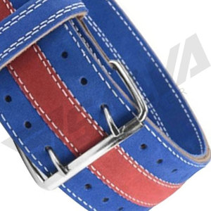 Hot Sale Custom Logo Heavy Duty Wear-Resistant Blue Gym Fitness Workout Cowhide Leather <b>Weight</b> Lifting <b>Belts</b> for Men Women - Product Image 5