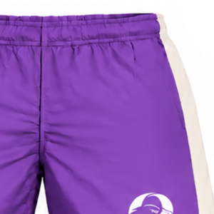 Shorts de sport unisexe violet à blocs de couleur, légers, taille élastique, pour la course, l'entraînement, la gym, athlétiques, personnalisables pour équipes, bas de tenue de performance - Product Image 6