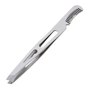 Pinzas de Cejas Curvas y Inclinadas de Acero Inoxidable Hechas a Mano, Herramienta de Belleza Profesional KOUNAIN, Pinzas Multi-Plasma para Depilar Cejas con Acabado Brillante - Product Image 2
