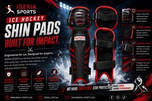 Protège-tibias de hockey sur glace IBERIA Premium |   Protège-tibias personnalisés, protection contre les impacts, absorption des chocs, design respirant - Product Image 6