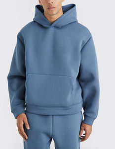 Conjunto de Sudadera con Capucha Oversize de Felpa Gruesa para Hombre, Estilo Casual, Color Sólido, 2 Piezas, Chándal con Logotipo Personalizado, 100% Algodón - Product Image 3