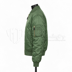 Custom Green Bomber <b>Jacket</b> <b>Men</b> Unisex <b>Flight</b> <b>Jacket</b> Zip Up Style Casual Streetwear OEM ODM Wholesale - Product Image 6
