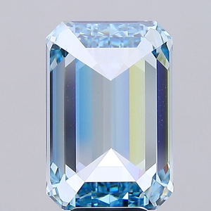 Diamante Cultivado en Laboratorio con Corte Esmeralda Azul Fantasía, Certificado IGI, Amberglow Horizon 8.05 CT, VS1, Modelo 9664, Piedra Suelta - Product Image 2