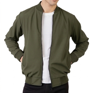 Veste de sport pour homme SPAWRTS SPORTS, bleu marine, style varsity, couleur unie, coupe-vent, col montant, fermeture éclair, style décontracté, coupe régulière - Product Image 6