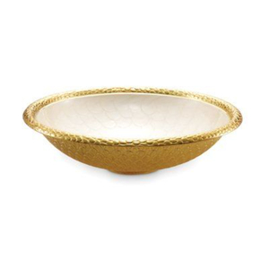 Ensemble de bols en métal martelé doré avec décorations de feuilles en pierres précieuses, bols de service décoratifs faits à la main, style glamour, pour offrir en cadeau et servir les aliments - Product Image 2