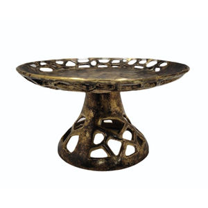 Base para Pastel de Aluminio Dorado Antiguo de la Mejor Calidad, con Acabado Desgastado, Plato para Postres, Decoración de Mesa para Hotel - Product Image 1