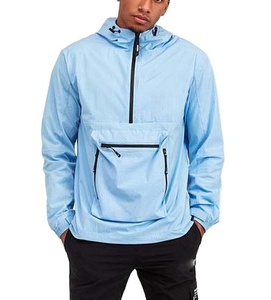 Chaqueta Ligera Personalizada 2025, Talla Grande, con Bolsillo Delantero, Chaqueta Cortavientos Azul Personalizada, Chaqueta de Media Cremallera para Hombre - Product Image 1