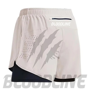 BLOODLINE Men's Blue Sport Shorts With Pockets Quick Dry Elastic Waist <b>Mid</b> Length Sublimation Print Design - Product Image 5