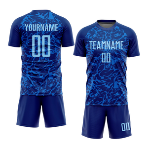 Uniforme de fútbol personalizado conjunto hombres niños transpirable 100% poliéster fútbol Jersey pantalones cortos Kit equipo partido entrenamiento desgaste OEM ODM - Product Image 5