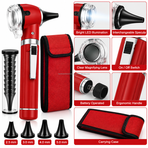 กล้องตรวจหูแบบพกพา Kaneka Enterprises สีแดง สำหรับการตรวจวินิจฉัย ใช้ซ้ำได้ พร้อมเครื่องตรวจหูแบบสเปคูลัม ได้รับการรับรองมาตรฐาน CE พร้อมใยแก้วนำแสงป้องกัน - Product Image 5