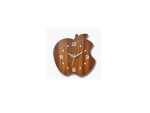 Nordic Style Luxury Brown Wooden <b>Wall</b> <b>Clock</b> <b>Silent</b> Creative Art Living Room Decoration Apple <b>Clock</b> - Product Image 1
