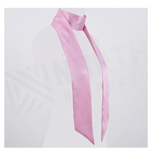 Écharpe longue en satin rose, couleur unie, accessoire de mode unisexe, toutes saisons, doux pour la peau, style simple - Product Image 3