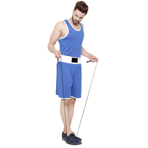 Conjuntos de Boxeo de Artes Marciales de Buena Calidad, Traje de Entrenamiento Color Azul, Tejido de Poliéster Transpirable y Duradero, Ropa de Combate - Product Image 4