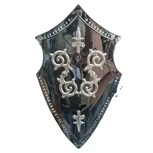 Guerrero Medival de acero inoxidable de 28 pulgadas, escudo vikingo hecho a mano, Escudo de Cosplay, regalo para tus amigos