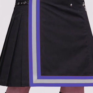 Kilt utilitaire écossais noir et violet pour homme, style pompier, avec bordure haute visibilité 2026 - Product Image 4