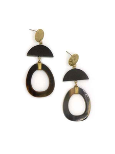 Boucles d'oreilles écologiques de haute qualité en corne de buffle, forme naturelle, fabrication artisanale moderne, bijoux de mode pour femmes, en provenance d'Inde - Product Image 4