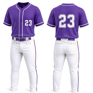 Maillot de baseball pour homme avec numéro 23, logo brodé, tissu polyester respirant, manches courtes, pantalon blanc - Product Image 6