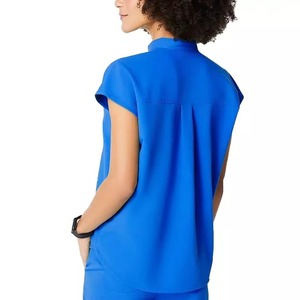 2026 Latest Design Women's Stylish Medical <b>Scrubs</b> Nursing Uniforms Solid Color OEM Available <b>Scrub</b> <b>Sets</b> - Product Image 3