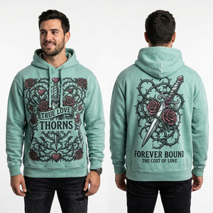 Sweat-shirts à capuche personnalisés en gros pour hommes, impression 3D en mousse de haute qualité, streetwear en coton molletonné - Product Image 4