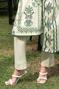Ensemble Kurta traditionnel pour femmes, en lin, longueur cheville, brodé, coupe ample, vêtements décontractés, style Inde Pakistan - Product Image 6