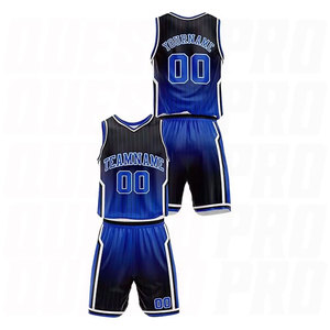 Ensembles d'uniformes de basket-ball personnalisés avec dégradé royal, noms, numéros et logos d'équipe imprimés, ensemble d'uniformes de basket-ball personnalisés - Product Image 4