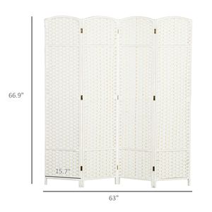 Divisorio a 4 Pannelli in MDF Bianco Autoportante per Casa, Ufficio e Sala da Pranzo - Product Image 3