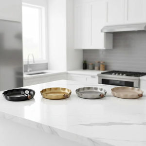 Bandeja de servir dorada con borde ondulado, frutero decorativo, decoración moderna para el hogar, plato de servir para utensilios de cocina y decoración de mesa - Product Image 2