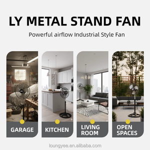 Ventilador de pedestal eléctrico de alta velocidad de 18 pulgadas con enfriamiento por aire y eficiencia energética clase A para uso en garajes, hoteles, hogares y vehículos recreativos. - Product Image 3