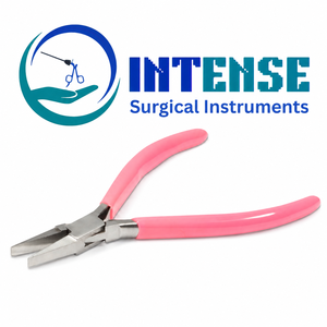 Alicates Profesionales de Punta Plana para Joyería, Herramienta de Precisión de Acero Inoxidable para Doblar Alambre con Mangos Rosados - Product Image 1