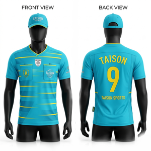 เสื้อกรรมการฟุตบอลพรีเมียม 160 GSM โพลีเอสเตอร์อินเตอร์ล็อค สีน้ำเงิน สกรีนโลโก้แบบซับลิเมชั่น ชุดยูนิฟอร์มทีม - Product Image 5