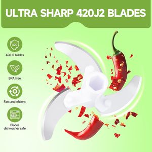 Portable Manual Food Processor with Pull String Hand <b>Vegetable</b> <b>Chopper</b> for Garlic Onion Ginger Fruits Nuts Veggies - Product Image 1