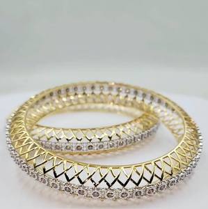 Luxury 14K Rose Gold 2.10 Ct Lab Grown Moissanite Diamond Rhodium Plated IGI Certified Brilliant Cut <b>Bracelets</b> Bangles Women's - Product Image 4