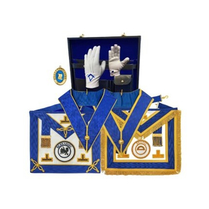 Tablier maçonnique royal vintage personnalisé de haute qualité en cuir d'agneau brodé fait main, style classique, avec épingle de sûreté – Vente en gros - Product Image 1