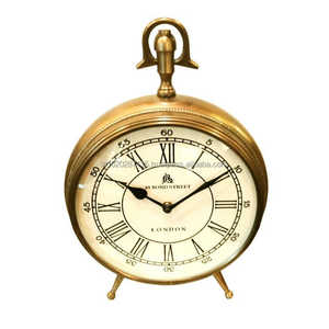 Premium brass finish metal table <b>clock</b> elegant gift for professionals home interior decorative accent piece - Product Image 1