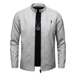 Chaqueta de cuero con solapa para hombre de otoño e invierno, ropa de trabajo impermeable, cuero PU grueso, nuevo traje ajustado de gran tamaño para montar en motocicleta - Product Image 1