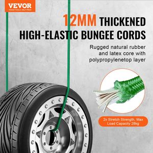 Juego de 32 Cuerdas Elásticas de Alta Resistencia de 8 mm con Ganchos de Acero A3, Incluye Correas Elásticas de 10, 24, 32, 40 y 48 Pulgadas - Product Image 2